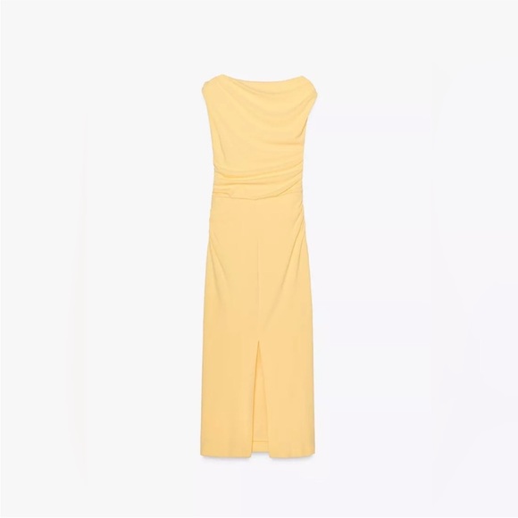 ZARA ASYMMETRIC MIDI DRESS - Picture 12 of 13